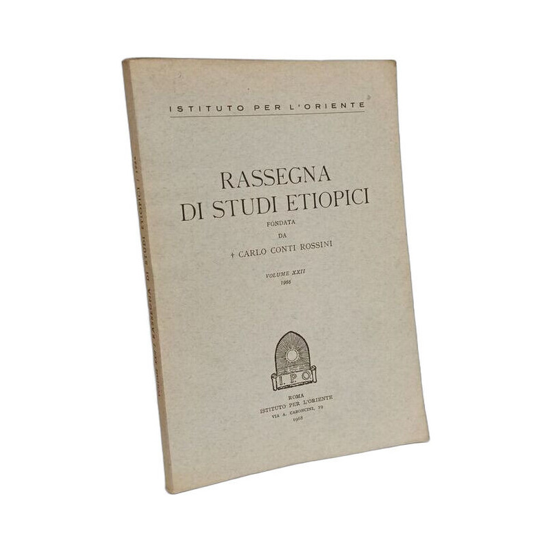 Rassegna di Studi Etiopici - VOLUME XXII - 1966