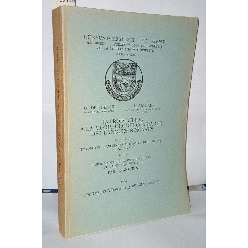 Introduction a la morphologie comparée des langues romanes T4...