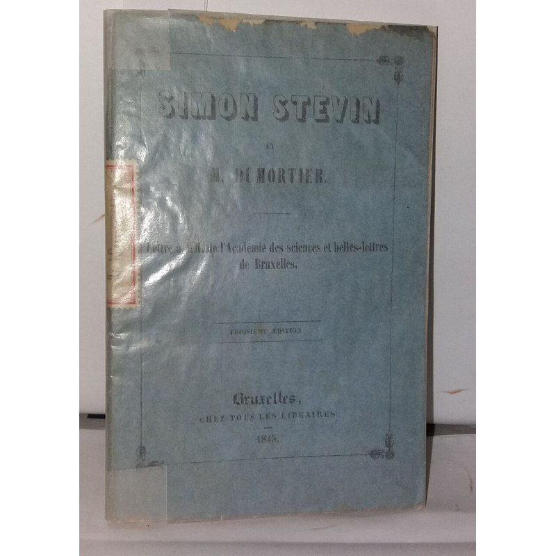 Lettre a MM. de l'académie des sciences et belles-lettres de Bruxelles