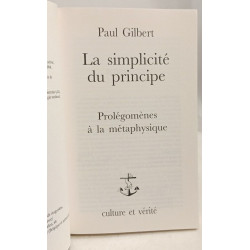 Simplicite du principe : prolegomenes a la metaphysique