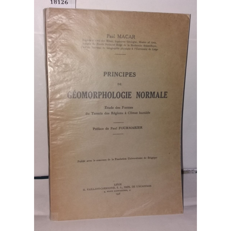 Principes de Géomorphologie normale