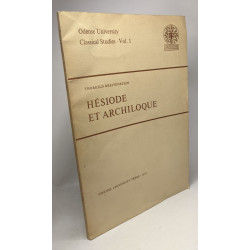 Hésiode et archiloque - odense university classical sudies Vol. 1