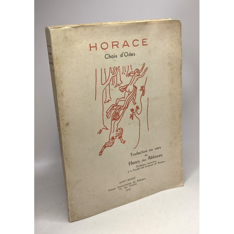 Horace - choix d'Odes - traduction en vers de Henry des Abbayes