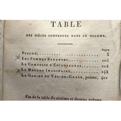 Oeuvres de J.B. Poquelin de Molière - TOME 1 à 6