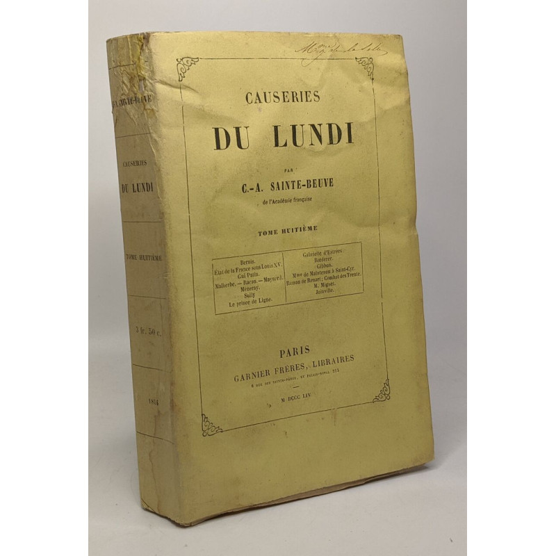 Causeries du Lundi - tome huitième