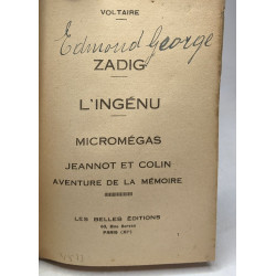 Zadig/L'Ingenu/Micromegas/Jeannot et Colin/Aventure de la Memoire