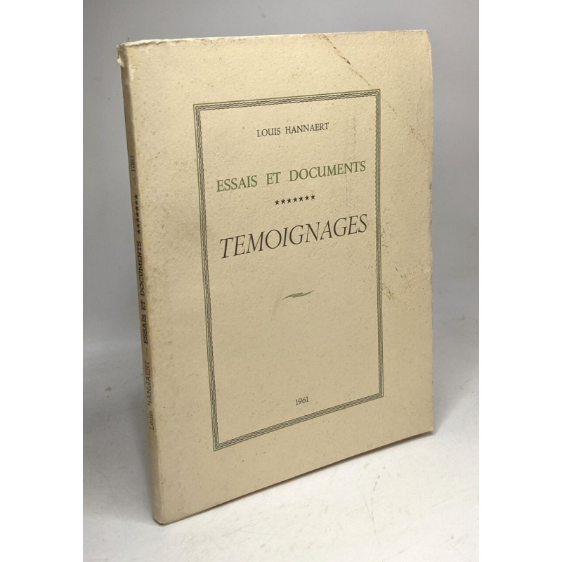 Témoignages - essais et documents