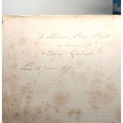 Vie et mort du génie grec Notes de Mme Edgar Quinet --- avec envoi...