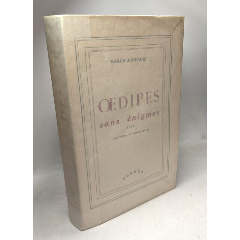 Oedipes sans énigmes - essai - édition originale numéroté