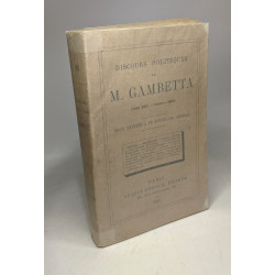Discours politiques de M. Gambetta - deux lettres à un conseiller...