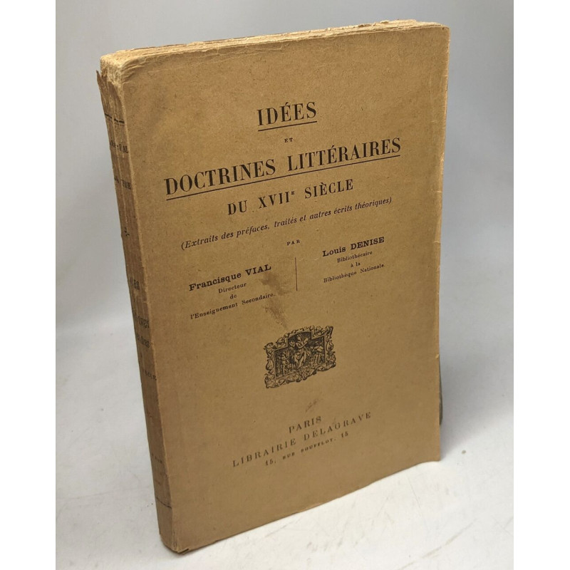 Idées et doctrines littéraires du XVIIe siècle