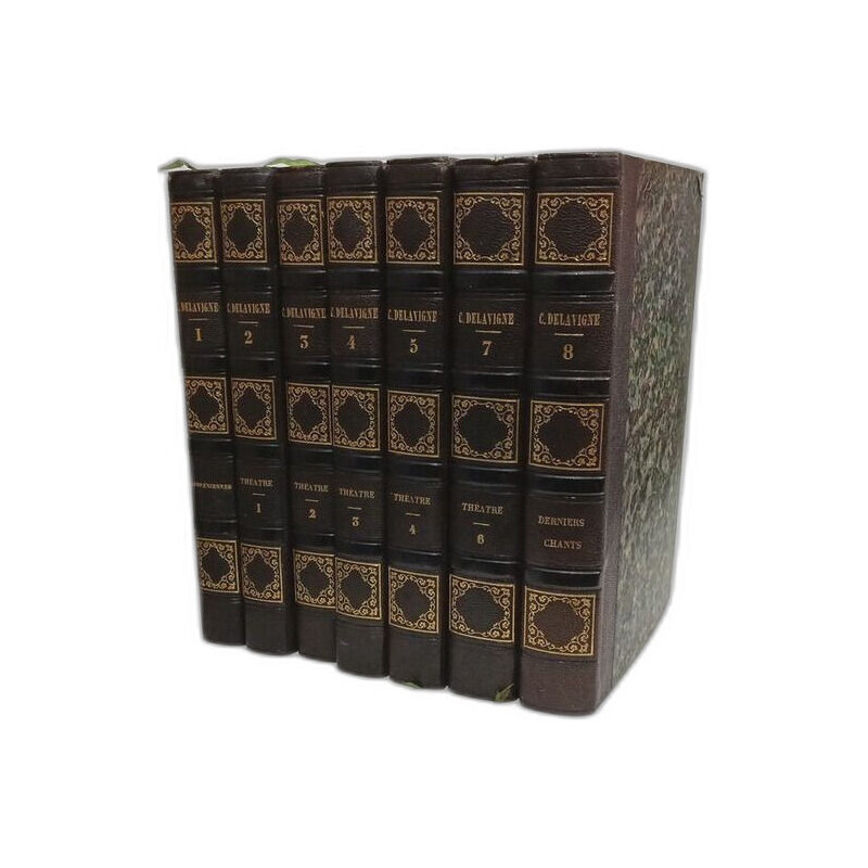 7 volumes des oeuvres de Delavigne: Messéniennes Théâtre tomes:...