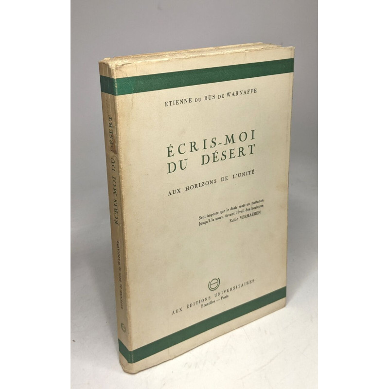 Écris-moi du désert - aux horizons de l'unité + livret: Le...