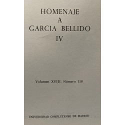 Homenaje a garcia bellido IV --- Volumen XVIII. Numero 118 ---...