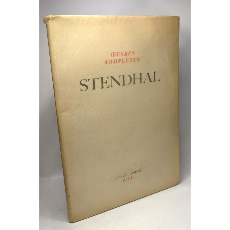 Stendhal oeuvres complètes - XXV volumes - textes établis par...