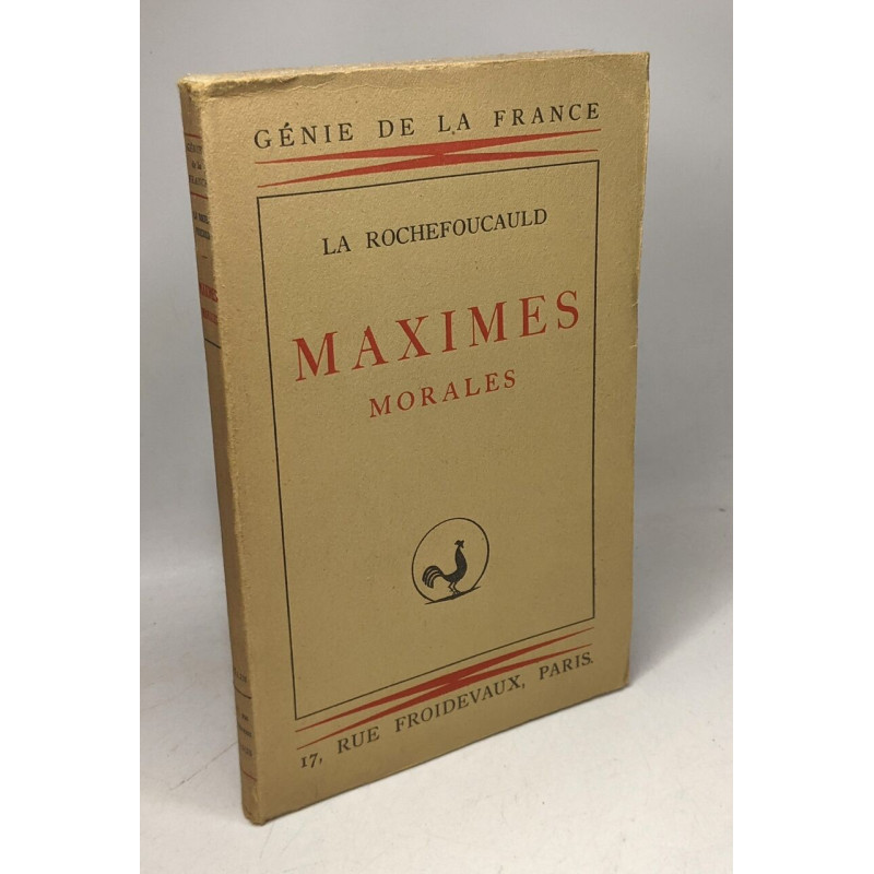 Maximes morales / Coll. Génies de la France