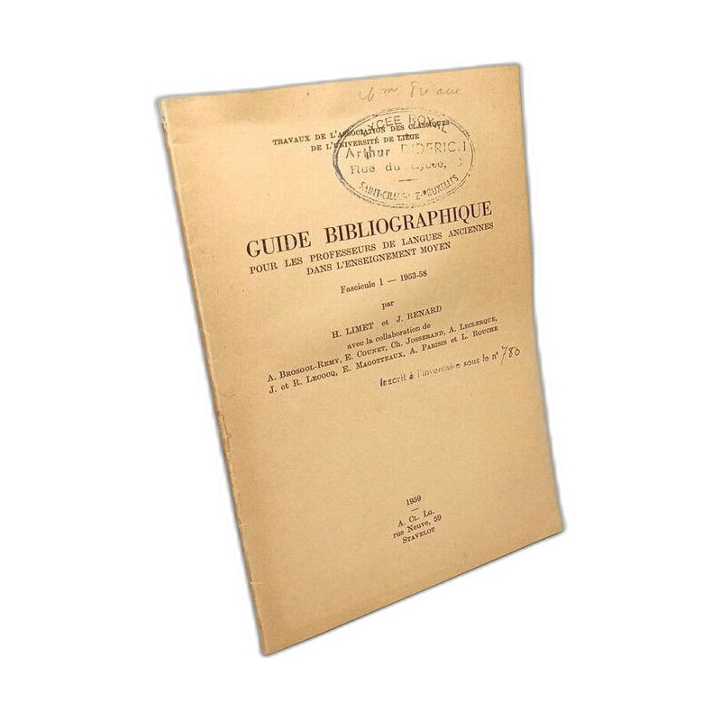 Guide bibliographique pour les professeurs de langues anciennes...