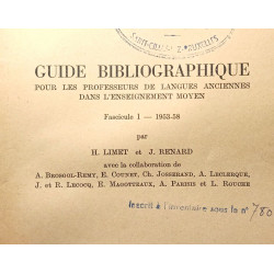 Guide bibliographique pour les professeurs de langues anciennes...