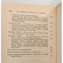 Les chemins actuels de la critique: Colloque de Cerisy