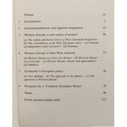 Soviet Policy Perpectives on Western Europe