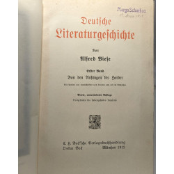 Deutsche literaturgeschichte - Erster Band -