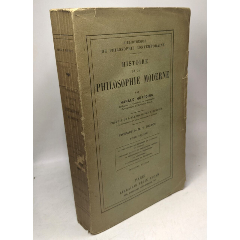 Histoire de la philosophie moderne - TOME SECOND