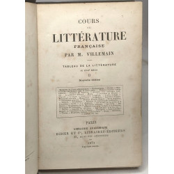 Cours de littérature Française TOME 1: Tableu de la littérature au...