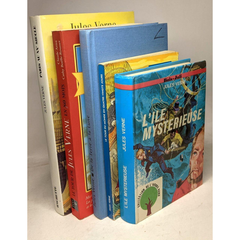 5 livres: L'île mystérieuse + De la terre à la lune + Paris au XXe...