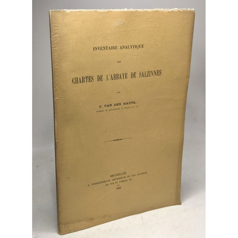 Inventaire analytique des chartes de l'abbaye de Salzinnes