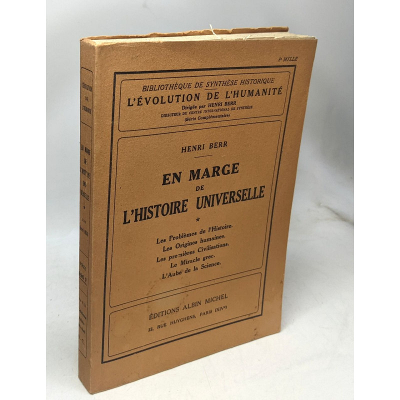 En marge de l'histoire universelle TOME PREMIER