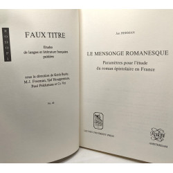 Le mensonge romanesque: paramètre pour l'étude du roman...