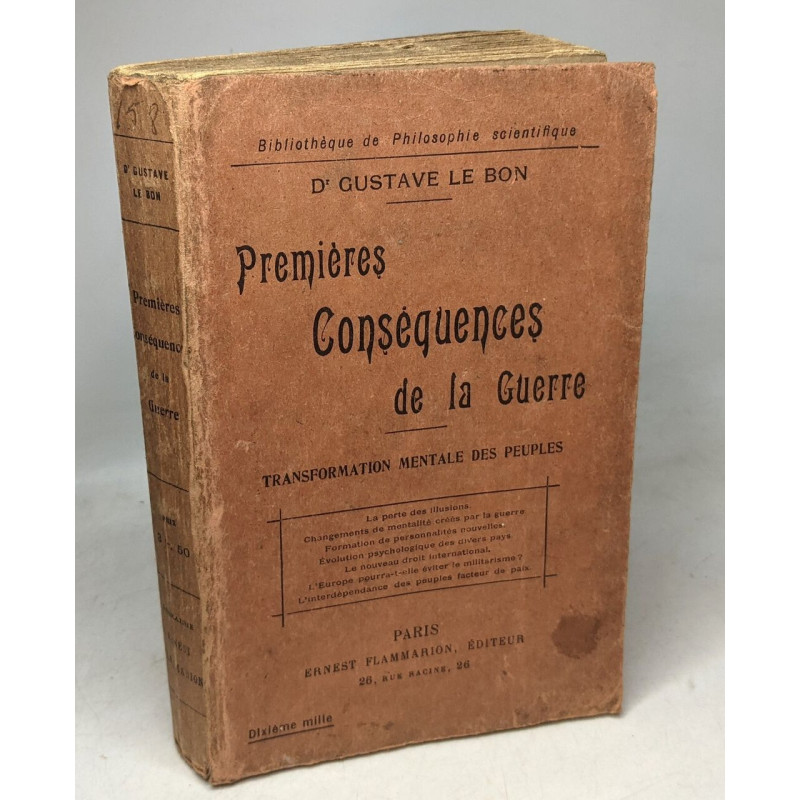 Premières conséquence de la Guerre - transformation mentale des...