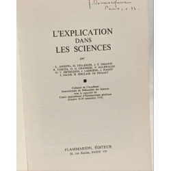 L'explication dans les sciences - nouvelle bibliothèque scientifique