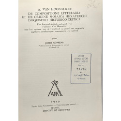 A. van hoonacker de compositione litteraria et de origine mosaica...
