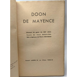 Doon de Mayence - chanson de geste du XIIIe siècle bois originaux...