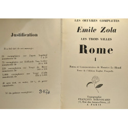 Rome - tome un et deux --- Les trois ville --- Les oeuvres...