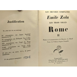 Rome - tome un et deux --- Les trois ville --- Les oeuvres...