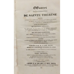 Oeuvres très complètes de Sainte Thérèse - TOME PREMIER DEUXIEME...