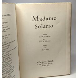 Madame Solario - traduit par Mme R. Villoteau préface de Marcel Brion