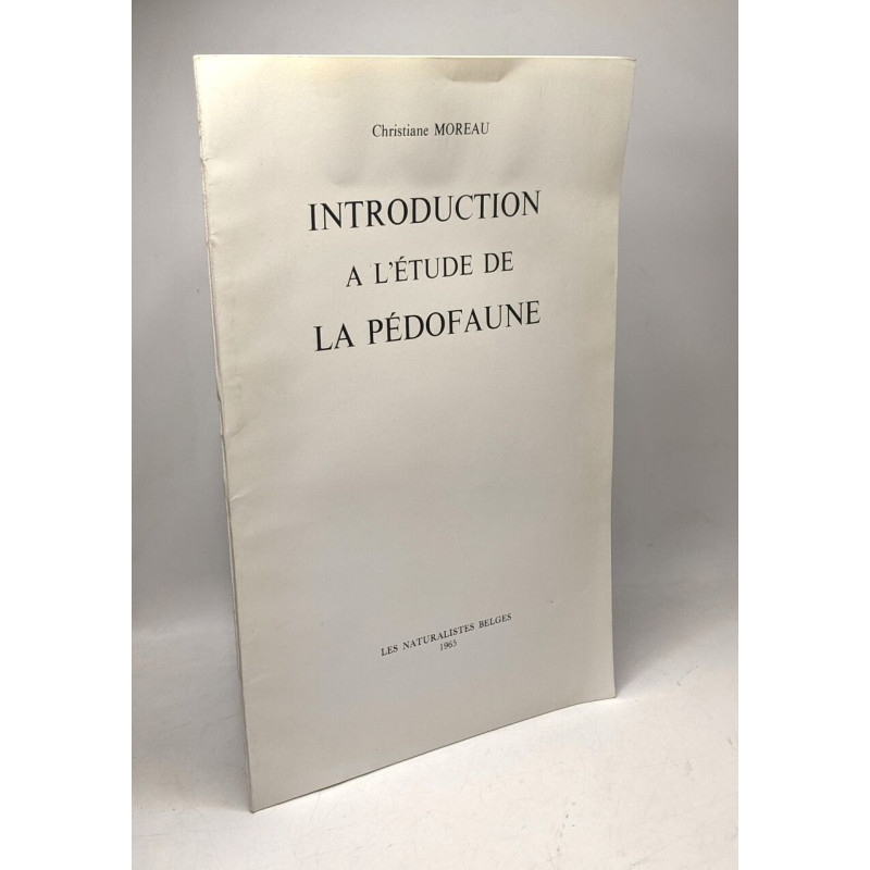 Introduction à l'étude de la pédofaune