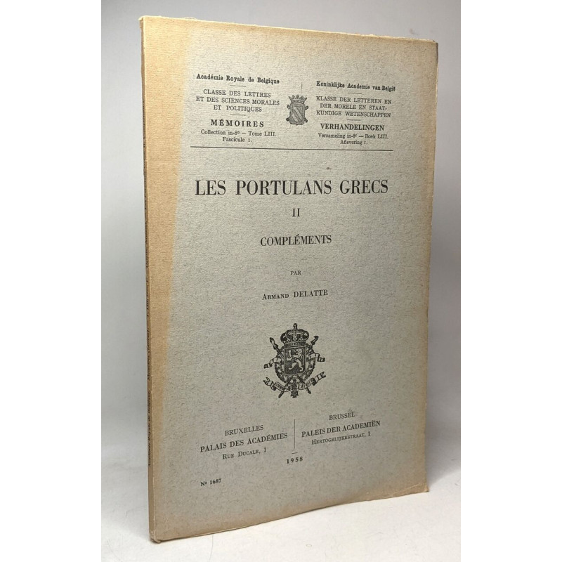 Les Portulans grecs II compléments - mémoires TOME LIII fascicule I