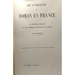 De l'origine du Roman en France - la tradition antique et les...