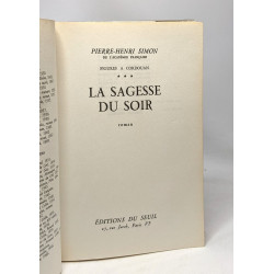 La sagesse du soir - TOME 3 de Figures à Cordouan