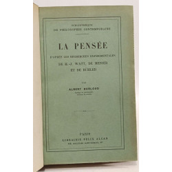 La pensée d'après les recherches expérimentales de H.-J. Watt de...