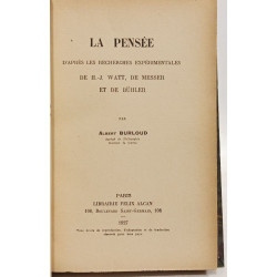 La pensée d'après les recherches expérimentales de H.-J. Watt de...