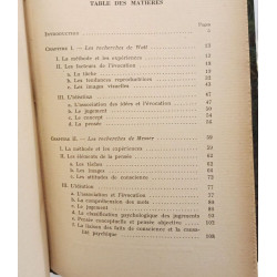La pensée d'après les recherches expérimentales de H.-J. Watt de...