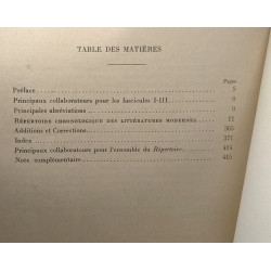 Répertoire chronologique des littératures modernes