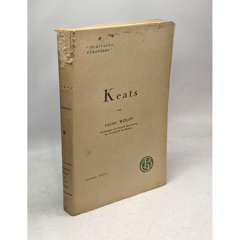 Keats - "Ecrivains étrangers"