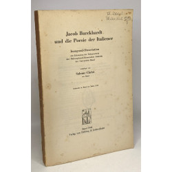 Jacob Burckhardt und die Poesie der Italiener - Inaugural-Dissertation