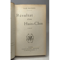 Résultats d'un huis-clos